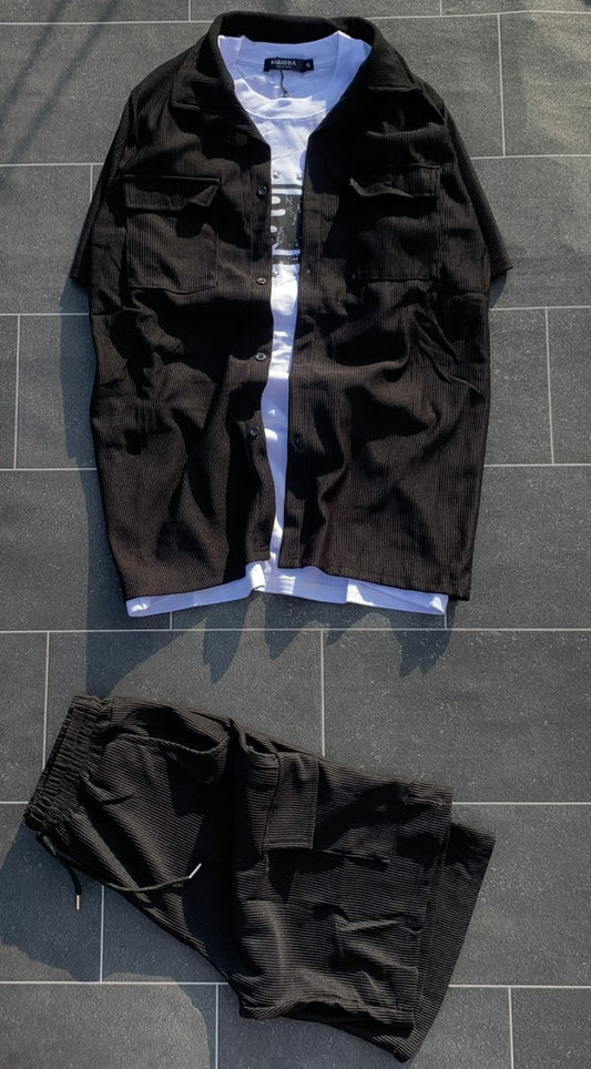 Ensemble Chemise & Short en Côtelé - Style Décontracté & Tendance