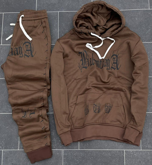 Ensemble Jogging & Hoodie Marron "Baby Mama" - Style Urbain Confortable