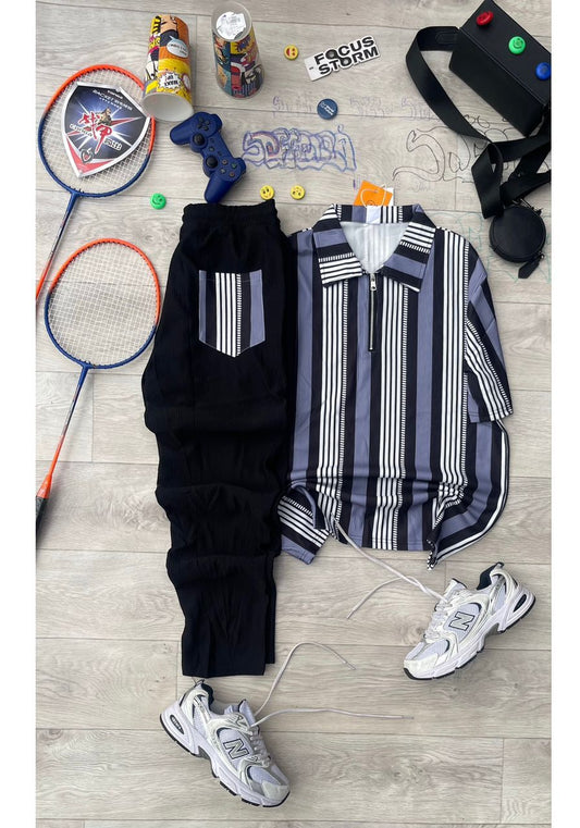 Ensemble Homme Sport Décontracté Chic : Chemise Bandana & Pantalon Côtelé