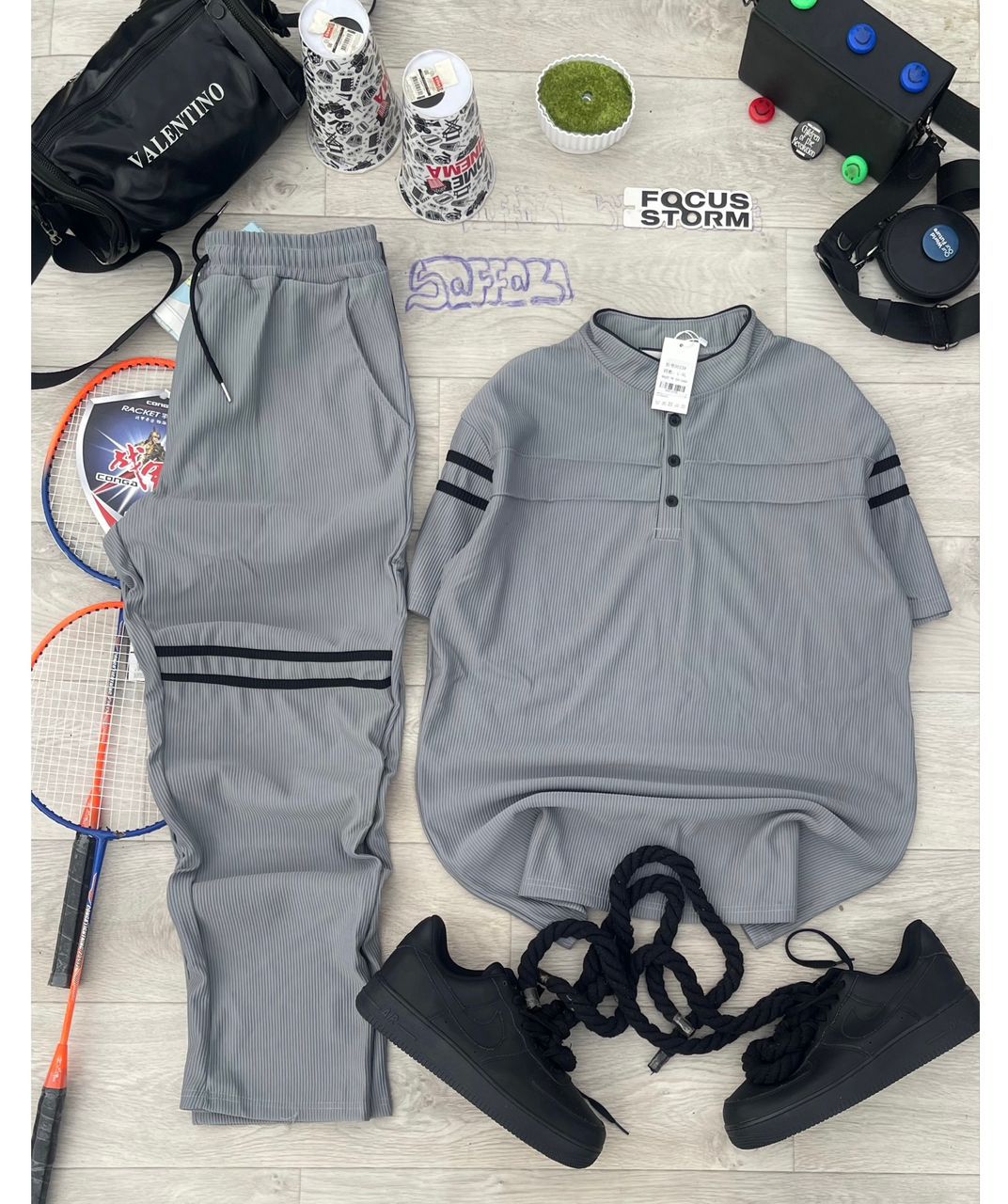 Ensemble Homme Sport Décontracté Chic : Chemise Bandana & Pantalon Côtelé