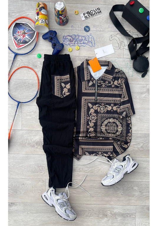 Ensemble Homme Sport Décontracté Chic : Chemise Bandana & Pantalon Côtelé